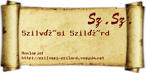 Szilvási Szilárd névjegykártya